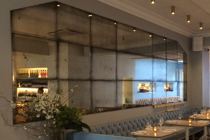 Restaurant With Antiqued Mirror Wall