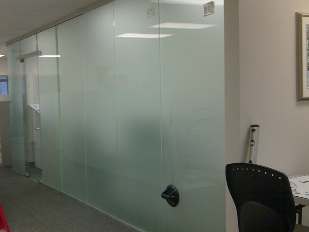 Frosted glass wall