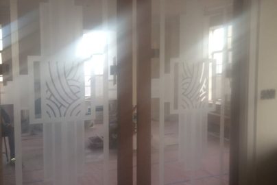 Acid Etched Glass Door