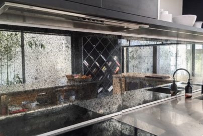 Antique Mirror Glass Backsplash