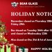 bear glass Holiday-Notice